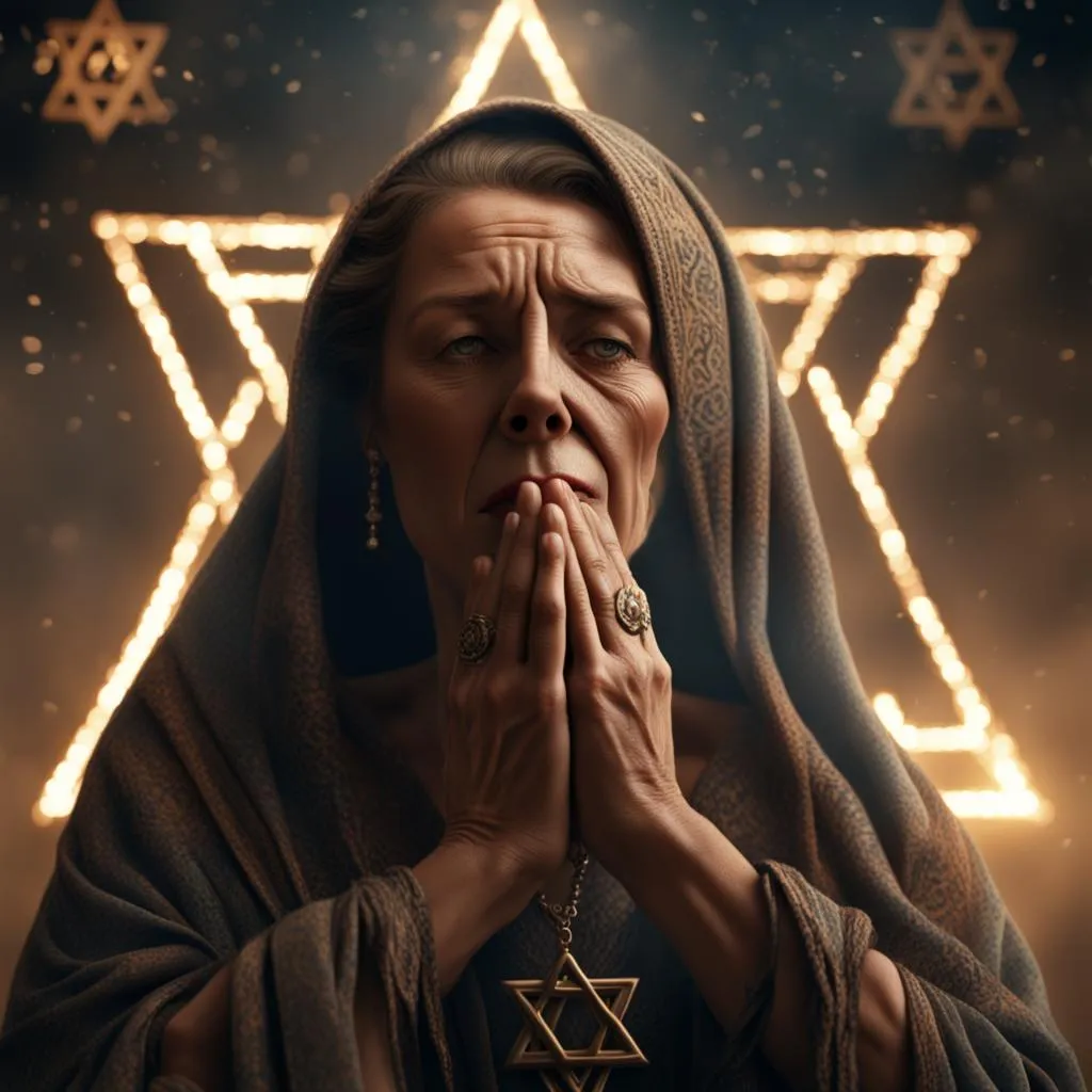 An Orthodox Jewish woman praying