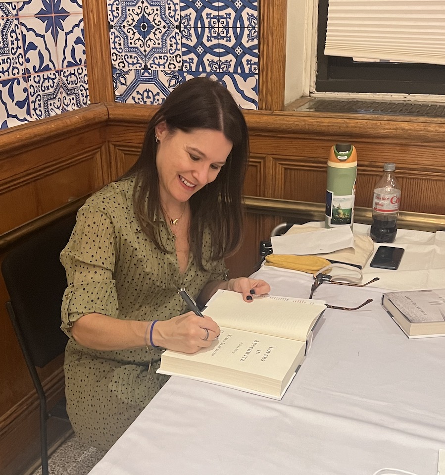 Keren Blankfeld signing her book