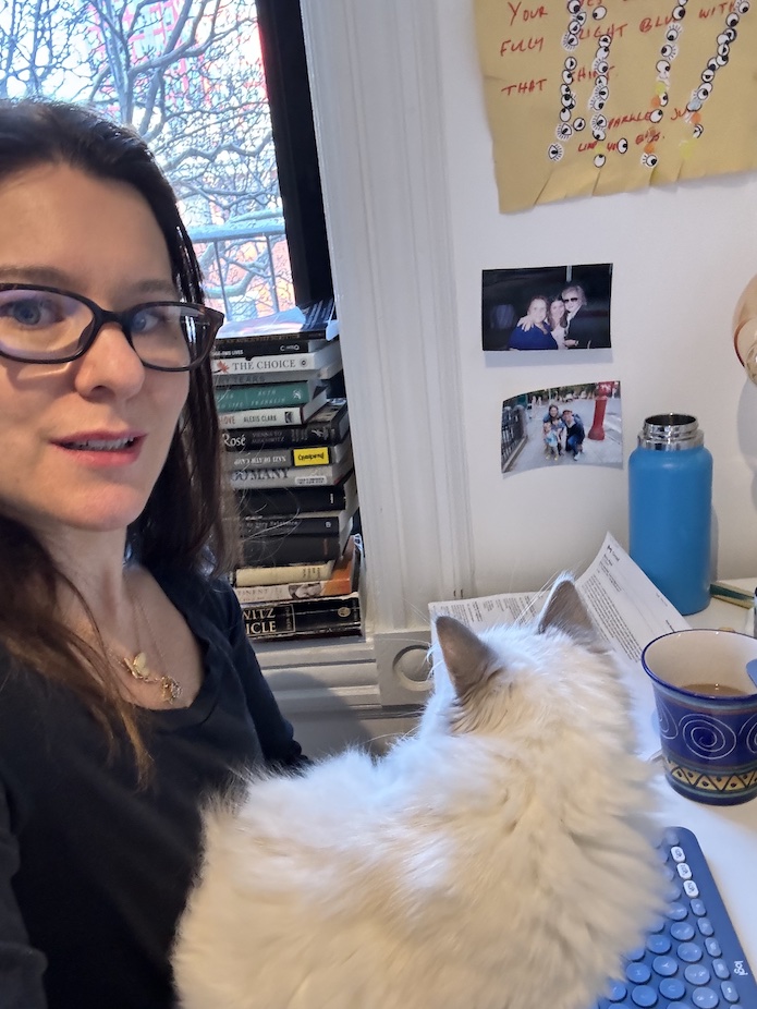 Keren Blankfeld at her desk